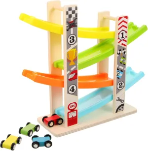 1Set Rainbow Color Four Glider Track Car Early Educational Racing Plaything for Boys and Stimulates Imagination Enhances Hand Eye Coordination Smooth