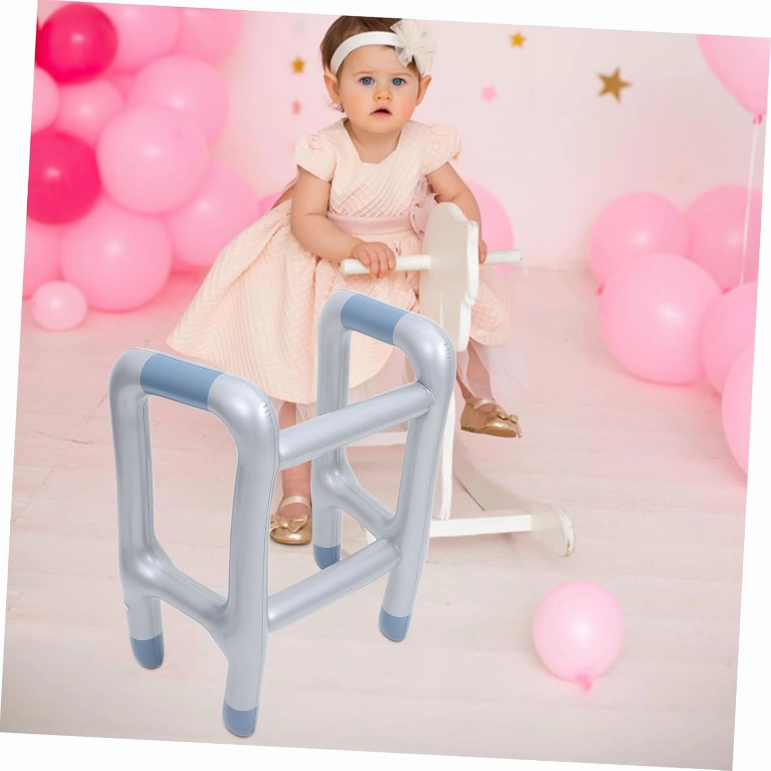 1set Inflatable Crutch Balloon Toy Creative Walking Aid Prop for Halloween Parties Stage and Pool Fun Lightweight PVC Design Quick Inflate Party Favor