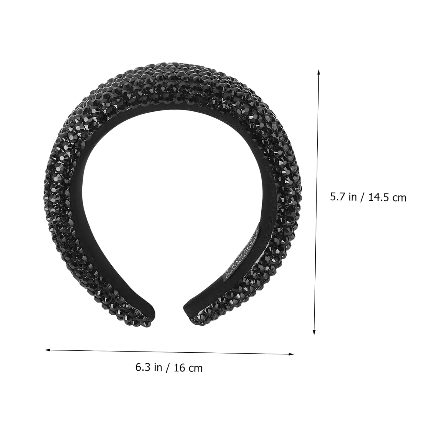 2 Pcs Fashionable Running Headband for Women Wide Bridal Headdress Glittering Rhinestones