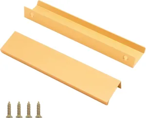 20 Pack Champagne Gold Modern Cabinet Handles Finger Edge Pulls for Cabinets, Finger Drawer Pulls Kitchen Drawer Tabs Pull Hardware Aluminum 5.9inch/150mm Length