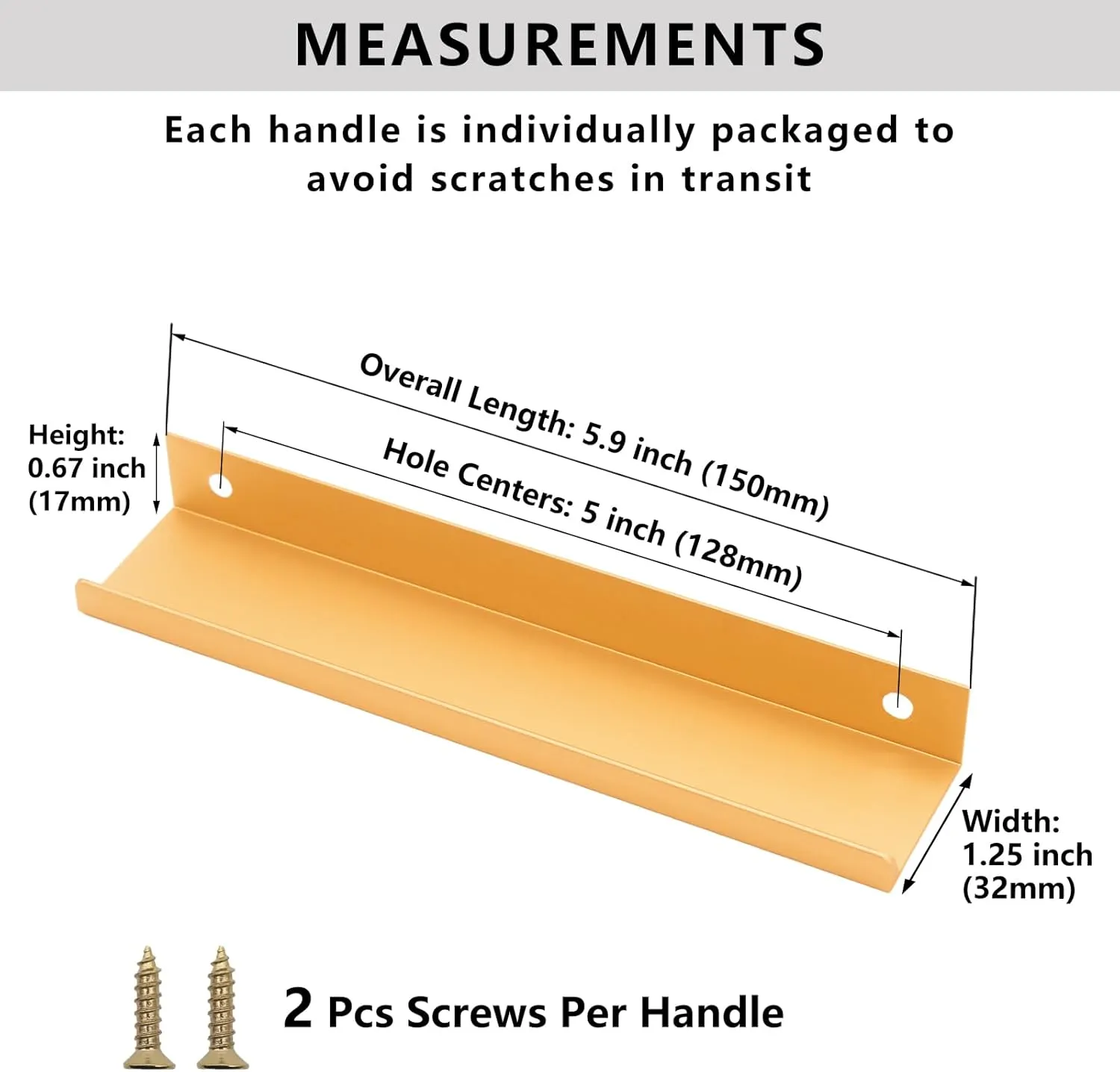 20 Pack Champagne Gold Modern Cabinet Handles Finger Edge Pulls for Cabinets, Finger Drawer Pulls Kitchen Drawer Tabs Pull Hardware Aluminum 5.9inch/150mm Length