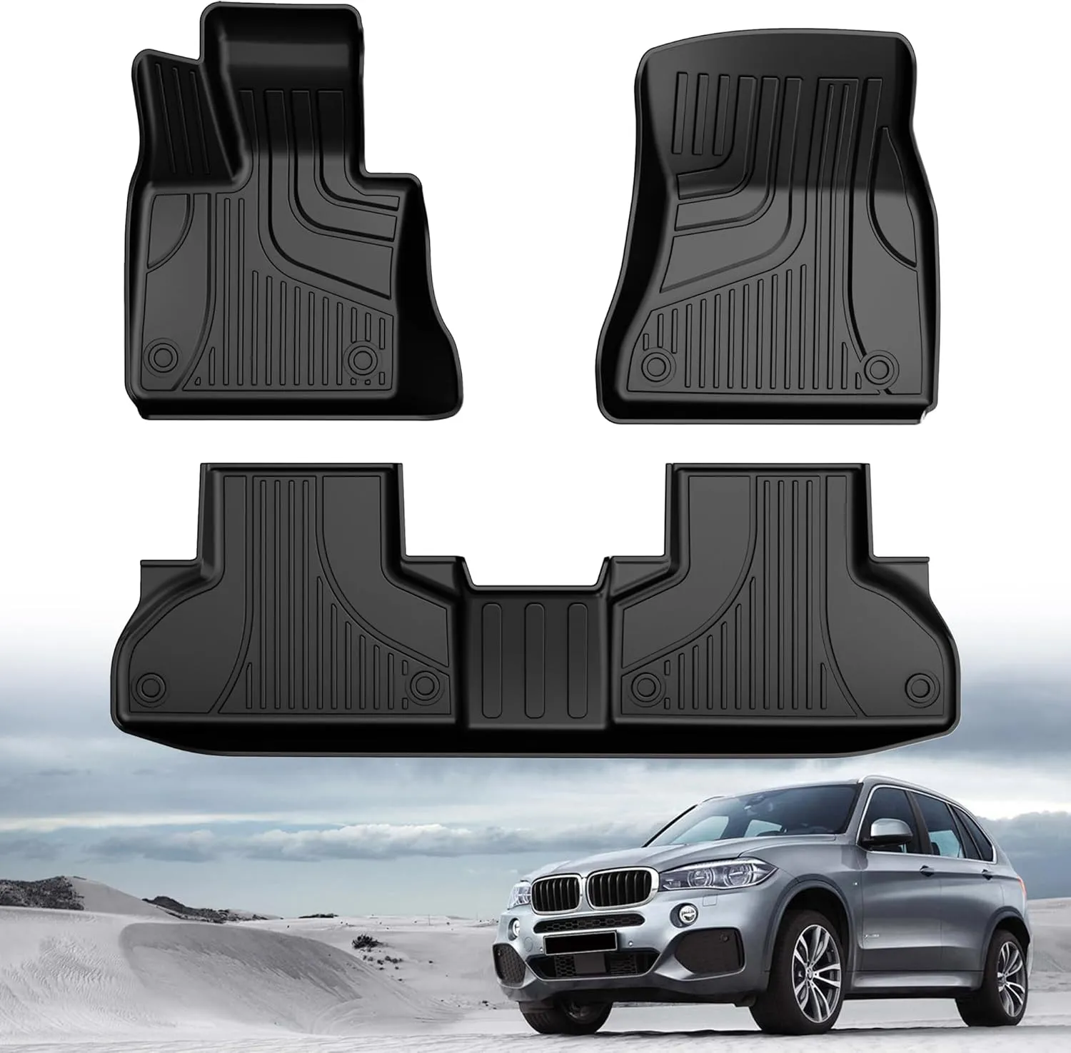 2014-2017 2018 X5 Floor Mats: AOMSAZTO All Weather Floor Mats Custom Fit 2014-2018 BMW X5(F15) / BMW X6 (F16) 2015-2019 Anti Skid Floor Liners, Black