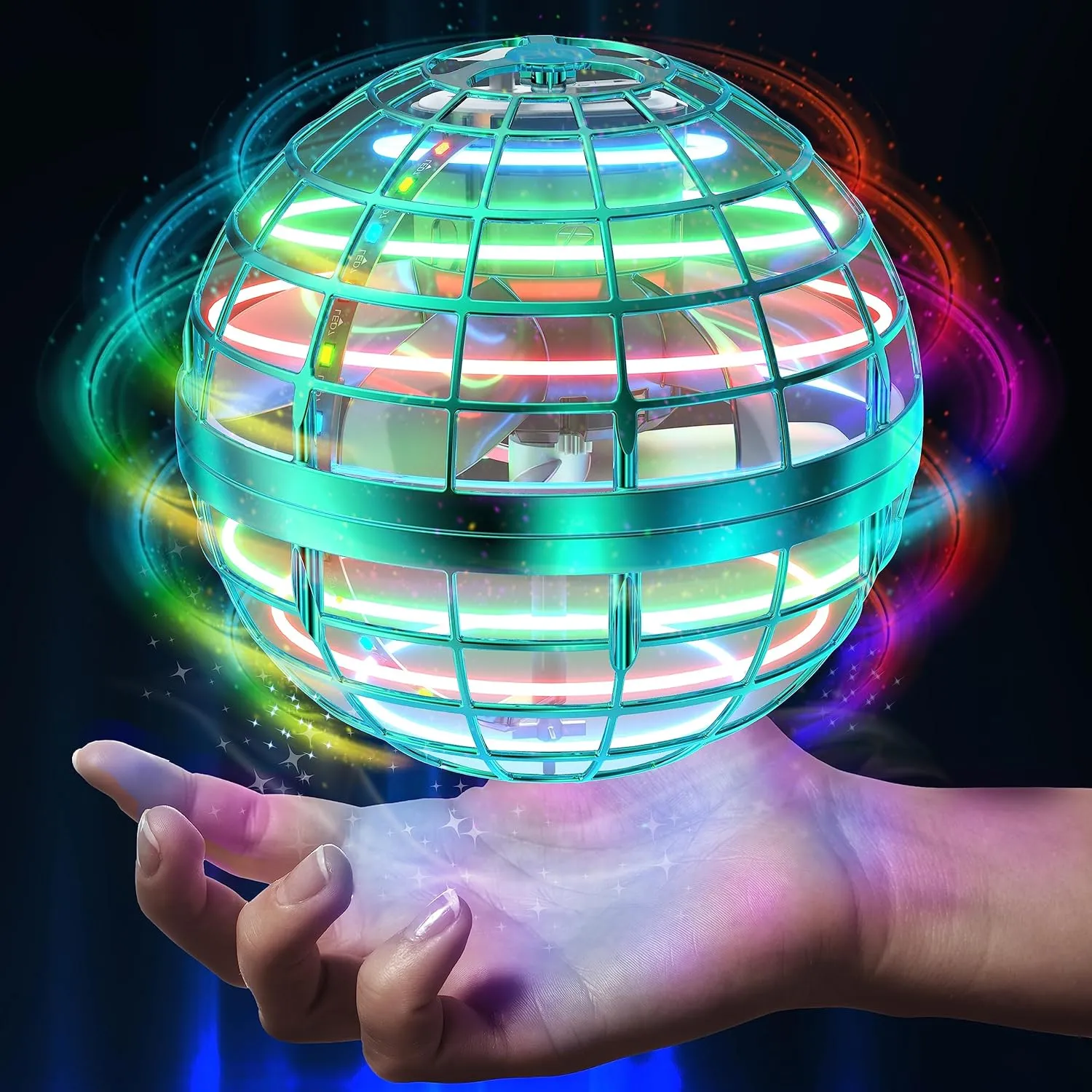 2024 Flying Orb Ball Toy,Cosmic Globe Boomerang Hover Ball Galactic Fidget Spinner, Hand Drone Orbit, Cool Toys Gift for 6 7 8 9 10  Year Old Boys Girls Teens Outdoor Toys(Light Blue)