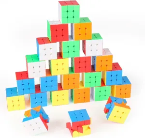 24 Pack Speed Cube 3x3 Set, Stickerless Cube 3X3, Party Favors for All Age, Puzzle Game Toys, Classroom prizes, School Rewards