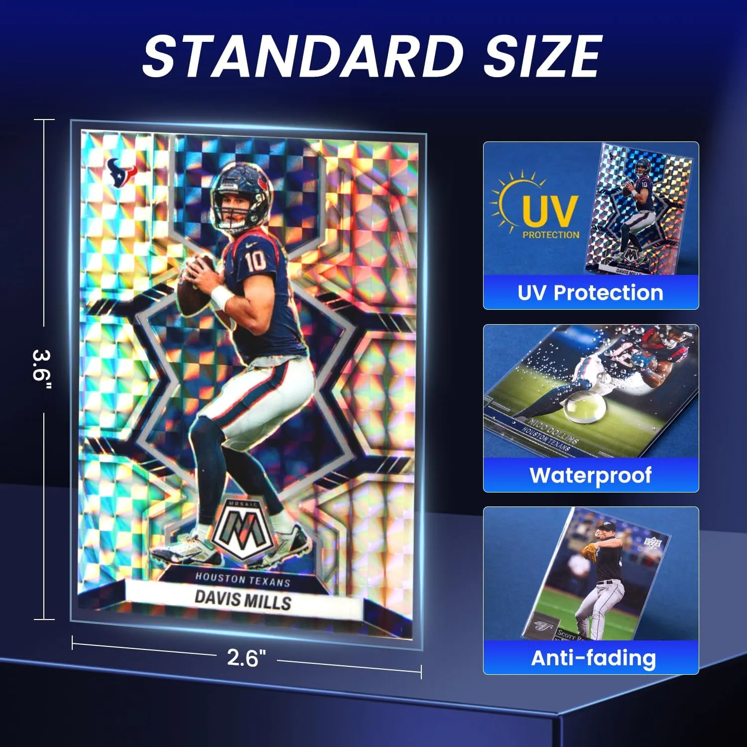 2400 Counts Card Sleeves, Penny Sleeves for Trading Cards, Baseball Card Sleeve, Clear Trading Card Sleeve, Soft Plastic Card Protector Sleeve for Sports, Football, Game Cards, MTG