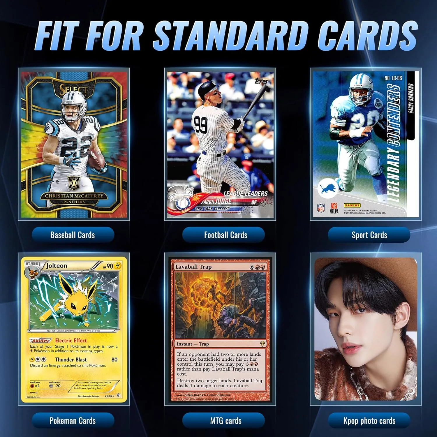 2400 Counts Card Sleeves, Penny Sleeves for Trading Cards, Baseball Card Sleeve, Clear Trading Card Sleeve, Soft Plastic Card Protector Sleeve for Sports, Football, Game Cards, MTG