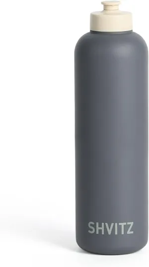 24oz Sports Water Bottle - Soft-Touch Squeezable, Spill-Resistant Design with One-Handed Drinking Spout - BPA Free Fitness Bottle for Gym & Workouts (Carbon)