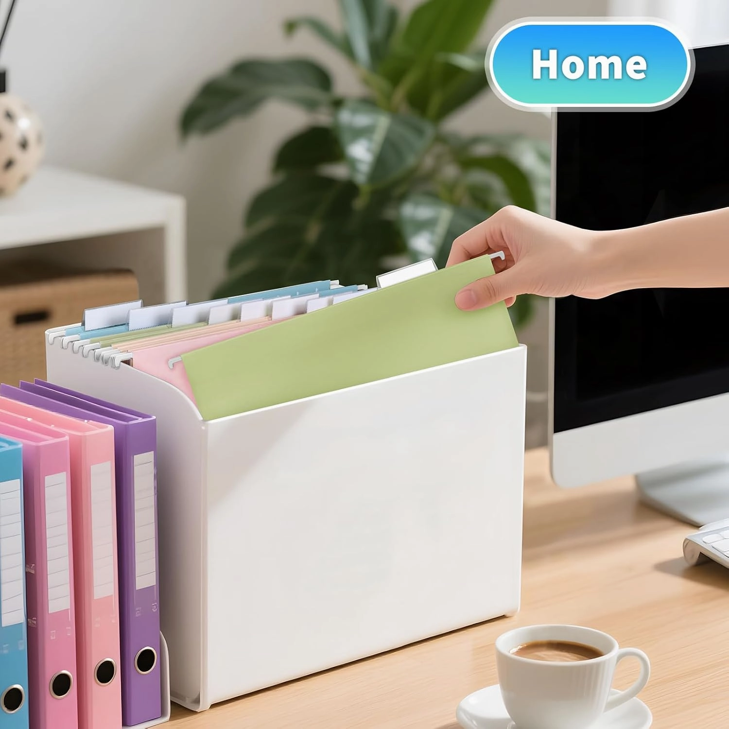 25-Pack Pastel Hanging File Folders, Letter Size (8.5"x11") with 35 Transparent Label Cards, 50 Sticker Labels,1/5-Cut Tabs–Home Office & Filing Cabinets