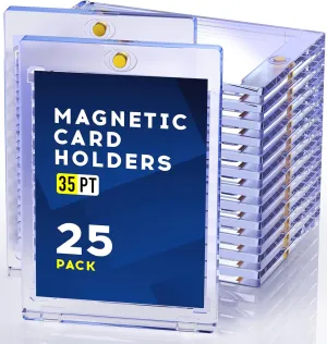 25ct Magnetic Card Holder, 35pt One Touch Card Holder, U-V Protectors Hard Plastic for Trading Cards, Magnet Case, Sports, Football, Baseball Cards Holder