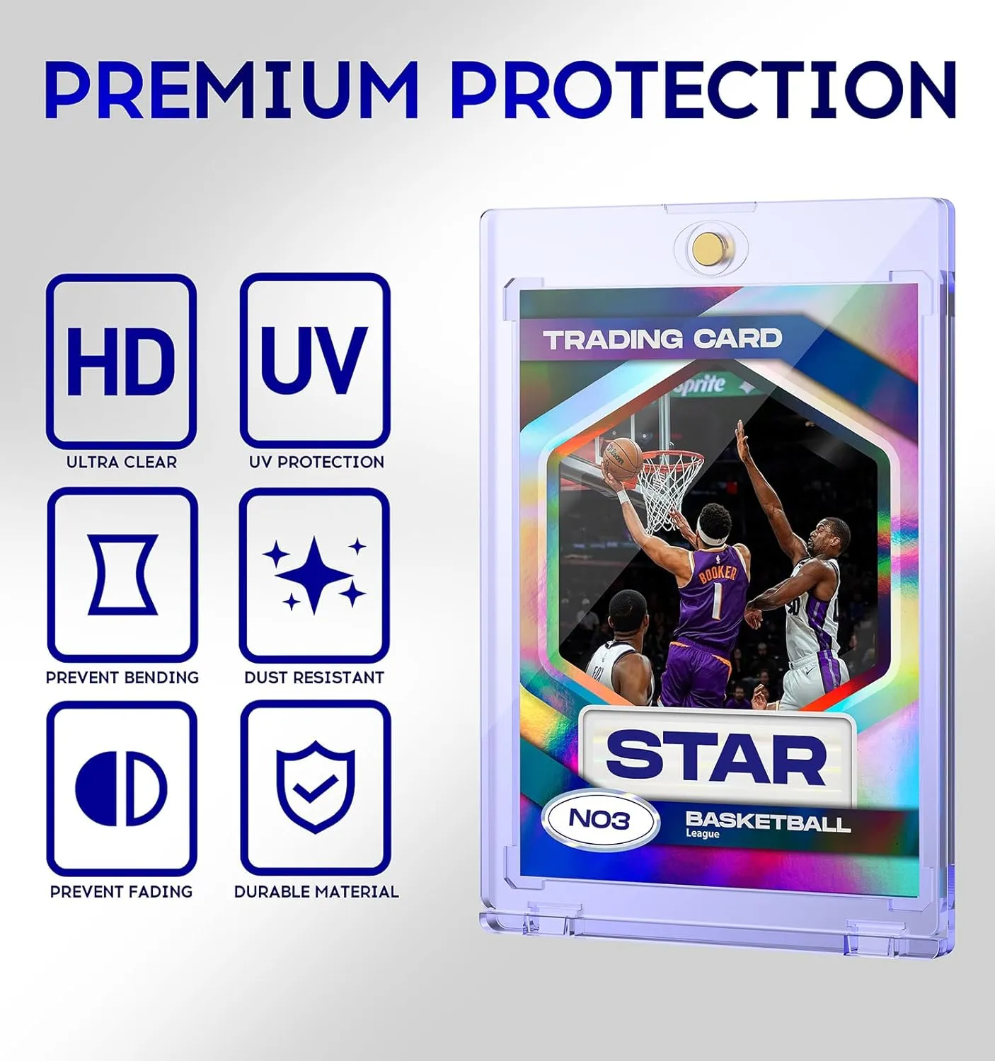 25ct Magnetic Card Holder, 35pt One Touch Card Holder, U-V Protectors Hard Plastic for Trading Cards, Magnet Case, Sports, Football, Baseball Cards Holder