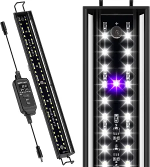 27-INCH LED UVB Light for Reptiles, LED Reptile Light Fixture Controller with Dimming and 4 UVI Modes, 22W Aluminum UVA UVB Lamp for Turtles, Snakes, and Bearded Dragons, 6500K