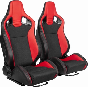 2 Pack Racing Seats, Universal PVC Leather Bucket Seats Pairs with Dual Lock Sliders for Front-Back Adjustment - Automotive Racing Seats for Cars