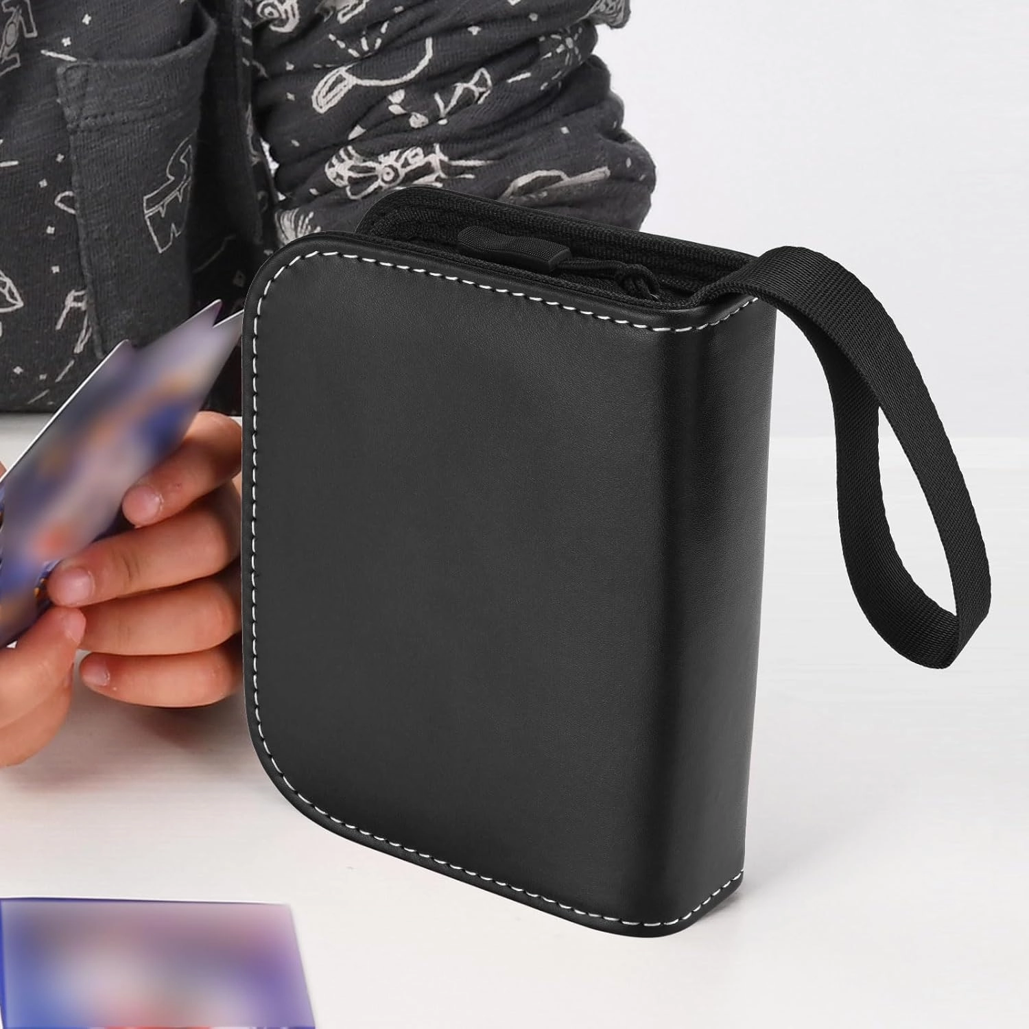 2-Pocket Trading Card Binder for TCG cards, Hold 80 Cards with 40 removable sleeves, One Card Size Collectible Trading Card Albums (BLACK)