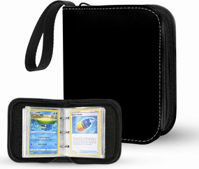 2-Pocket Trading Card Binder for TCG cards, Hold 80 Cards with 40 removable sleeves, One Card Size Collectible Trading Card Albums (BLACK)