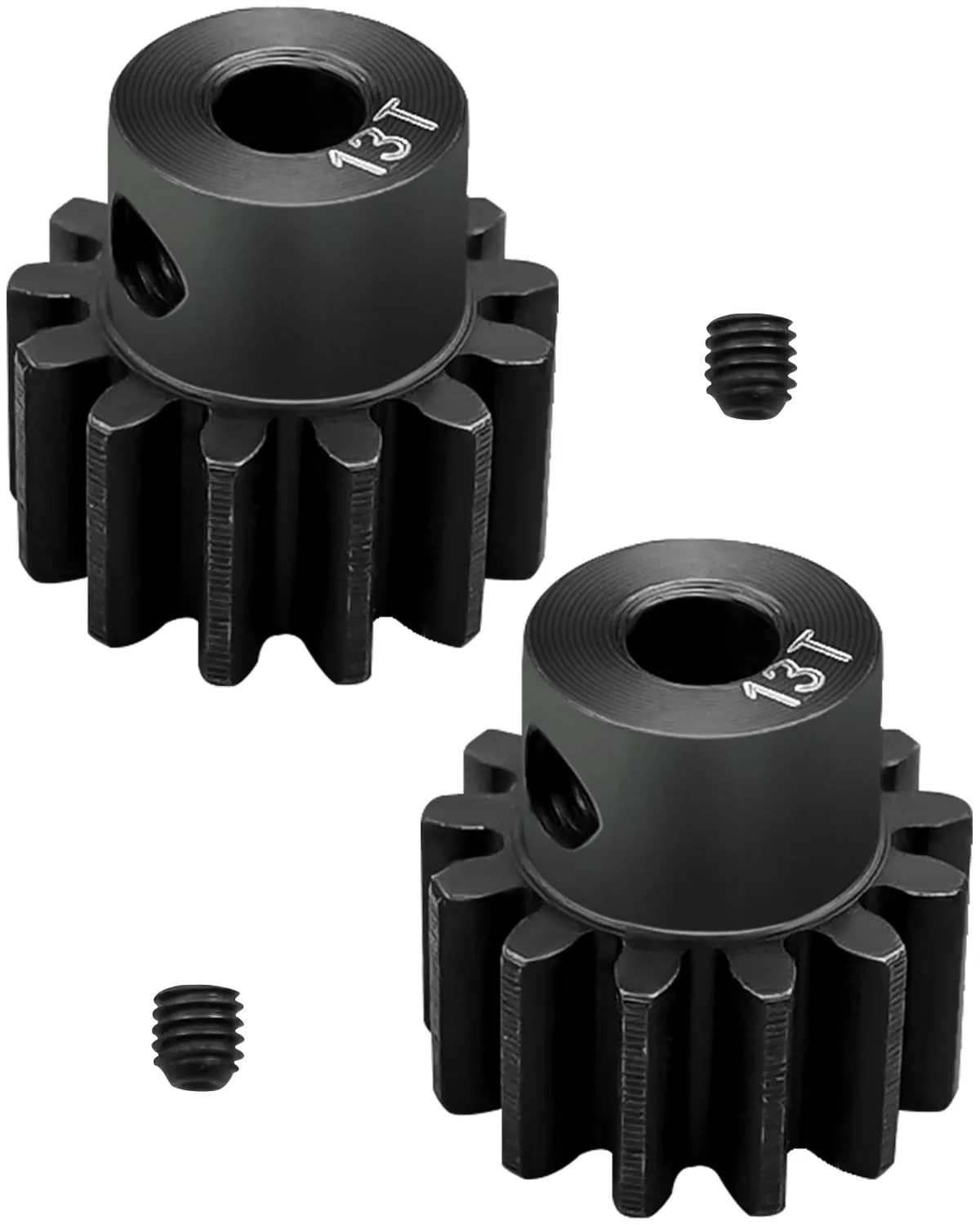 2Pcs 3943X 13-Tooth Pinion Gear Fit for Traxxas Slash Rrustler Stampede Raptor 4x4 VXL TRX-4 TRX-6 RC Cars, 32 Pitch Hardened Steel Hot Racing Motor Pinion Gears