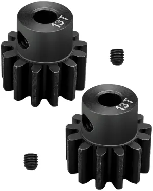 2Pcs 3943X 13-Tooth Pinion Gear Fit for Traxxas Slash Rrustler Stampede Raptor 4x4 VXL TRX-4 TRX-6 RC Cars, 32 Pitch Hardened Steel Hot Racing Motor Pinion Gears