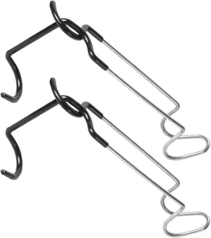 2Pcs Durable Camping Lamp Pole Hook Versatile Shaped Iron Hanger for Tent Lights Bags and Decorations Easy to Carry High Stability Outdoor Use