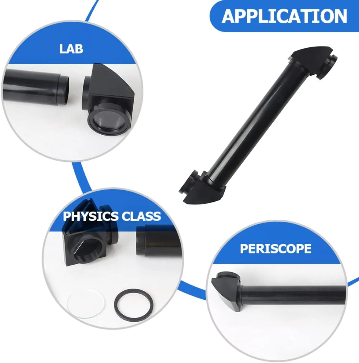 2pcs Practical Optics Teaching Adjustable Periscope Adults Periscope, Optical Toy School Outdoor Detachable Children Educational Down Rotatable Tools Cm Hide Black Mirror Seek