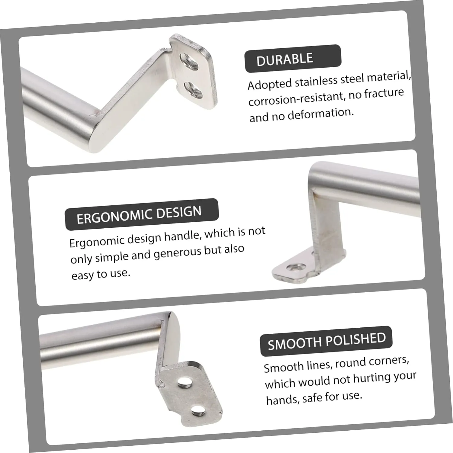 2pcs Pull Handles for Cabinet Stainless Steel Drawer Knobs Sleek Design for Kitchen Closet Dresser No Sharp Edges Comfortable Grip