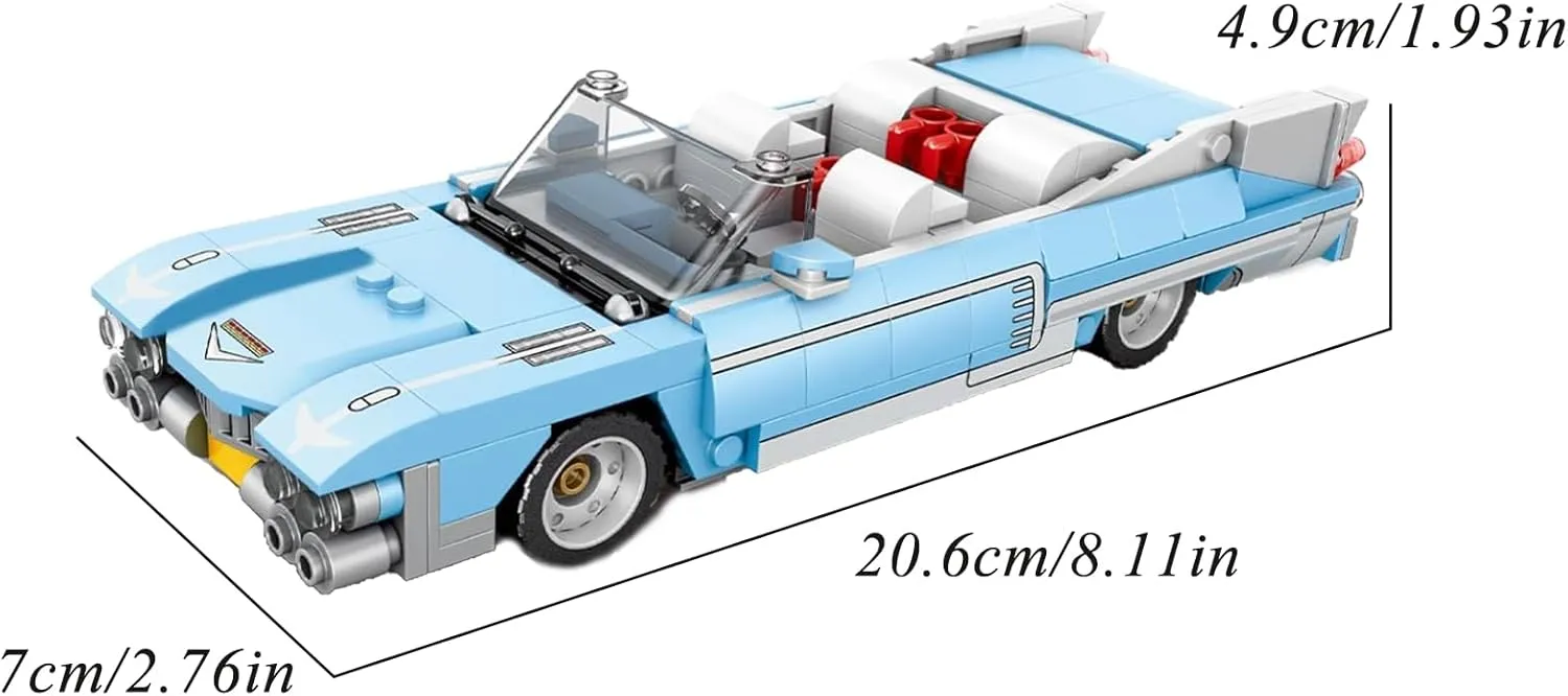 308 Pcs Race Car Building Block Toys Set, Small Cool Speed Champion C1 Sports car Brick Building Set, Compatible with Major Brands Bricks, Gift for Kids and Adults (Light Blue)