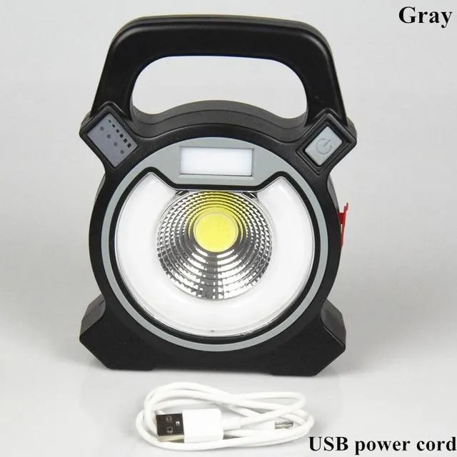 30w LED COB Portable Spotlight Lantern Searchlight USB Rechargeable 18650 Battery Powered Portable Light for Camping Fishing