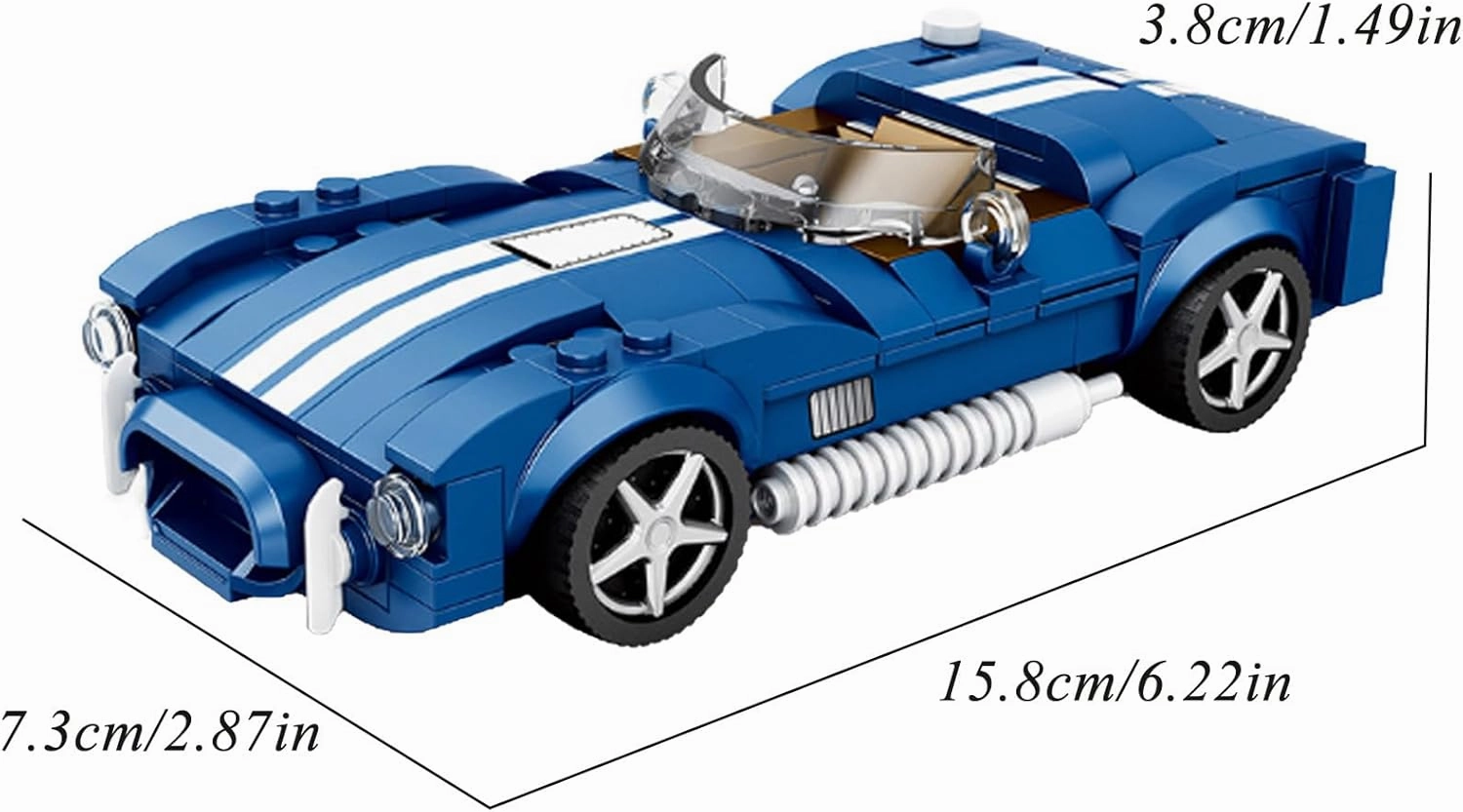 312 Pcs Race Car Building Block Toys Set, Small Cool Speed Champion C1 Sports car Brick Building Set, Compatible with Major Brands Bricks, Gift for Kids and Adults (Dark Blue)