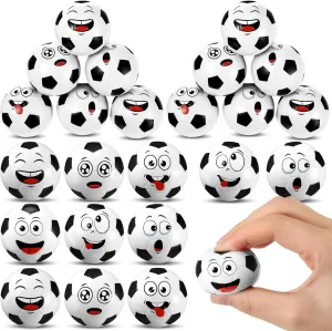 36 Pcs Mini Face Soccer Stress Balls Bulk Small Soccer Ball Stress and Anxiety Relief Toy Foam Sports Squeeze Balls for School Carnival Reward Sports Soccer Theme Party Favors Gifts