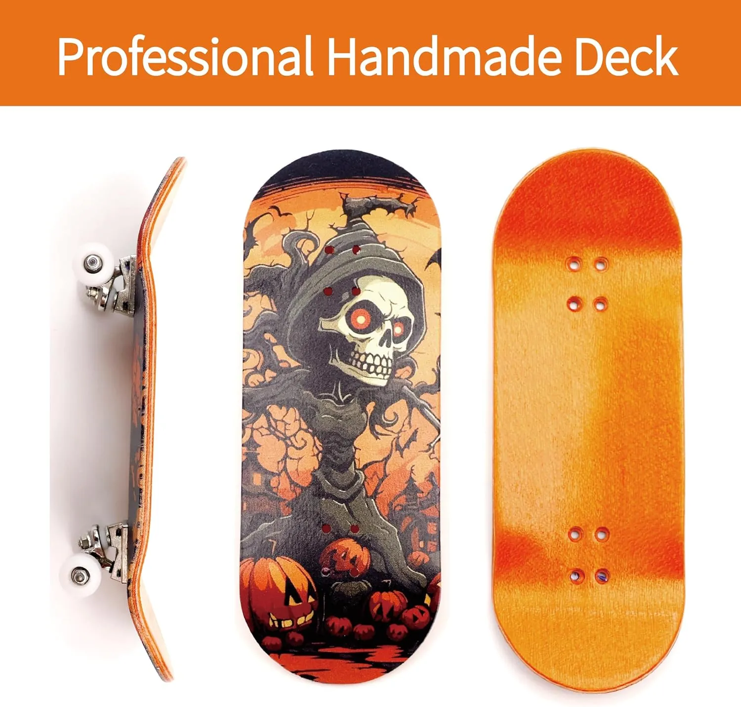 36mm Pro Fingerboard with Wooden Finger Skateboard Deck Upgraded Finger Board Trucks Street Shape Bearing Wheels (Tree)