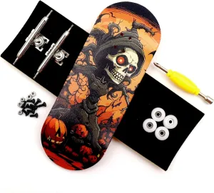 36mm Pro Fingerboard with Wooden Finger Skateboard Deck Upgraded Finger Board Trucks Street Shape Bearing Wheels (Tree)