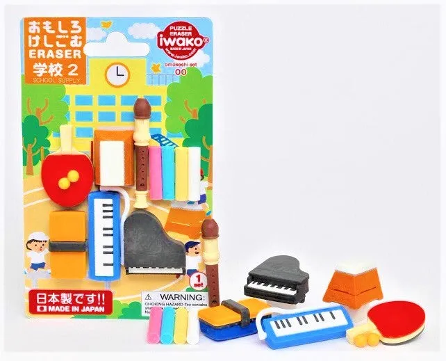 38312 IWAKO EXTRACURRICULAR ERASER CARD-10 CARDS