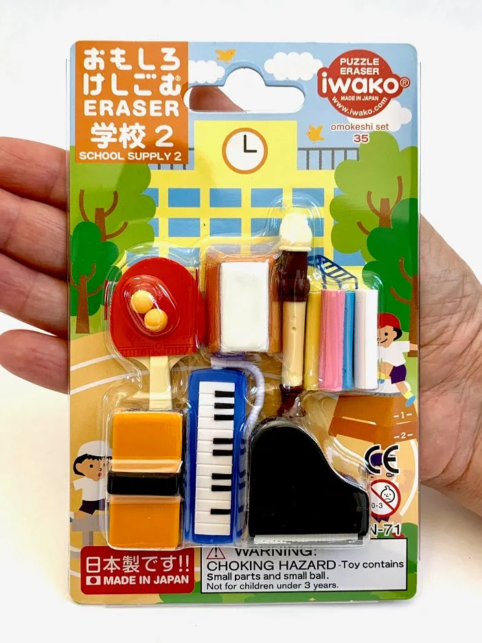 38312 IWAKO EXTRACURRICULAR ERASER CARD-10 CARDS