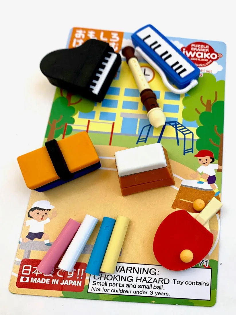 38312 IWAKO EXTRACURRICULAR ERASER CARD-10 CARDS