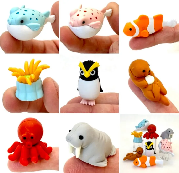 38313 SEA FRIENDS ERASER CARD-10 CARDS