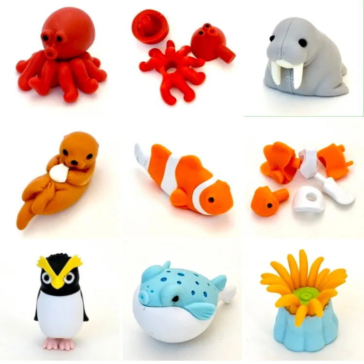 38313 SEA FRIENDS ERASER CARD-10 CARDS