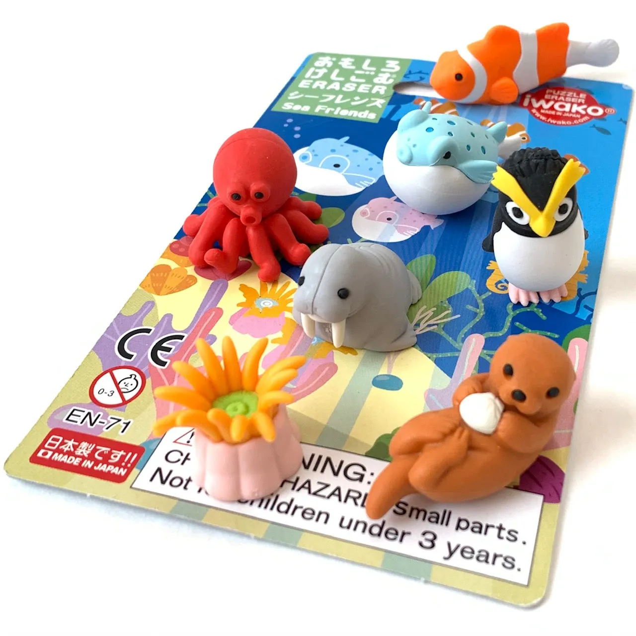 38313 SEA FRIENDS ERASER CARD-10 CARDS