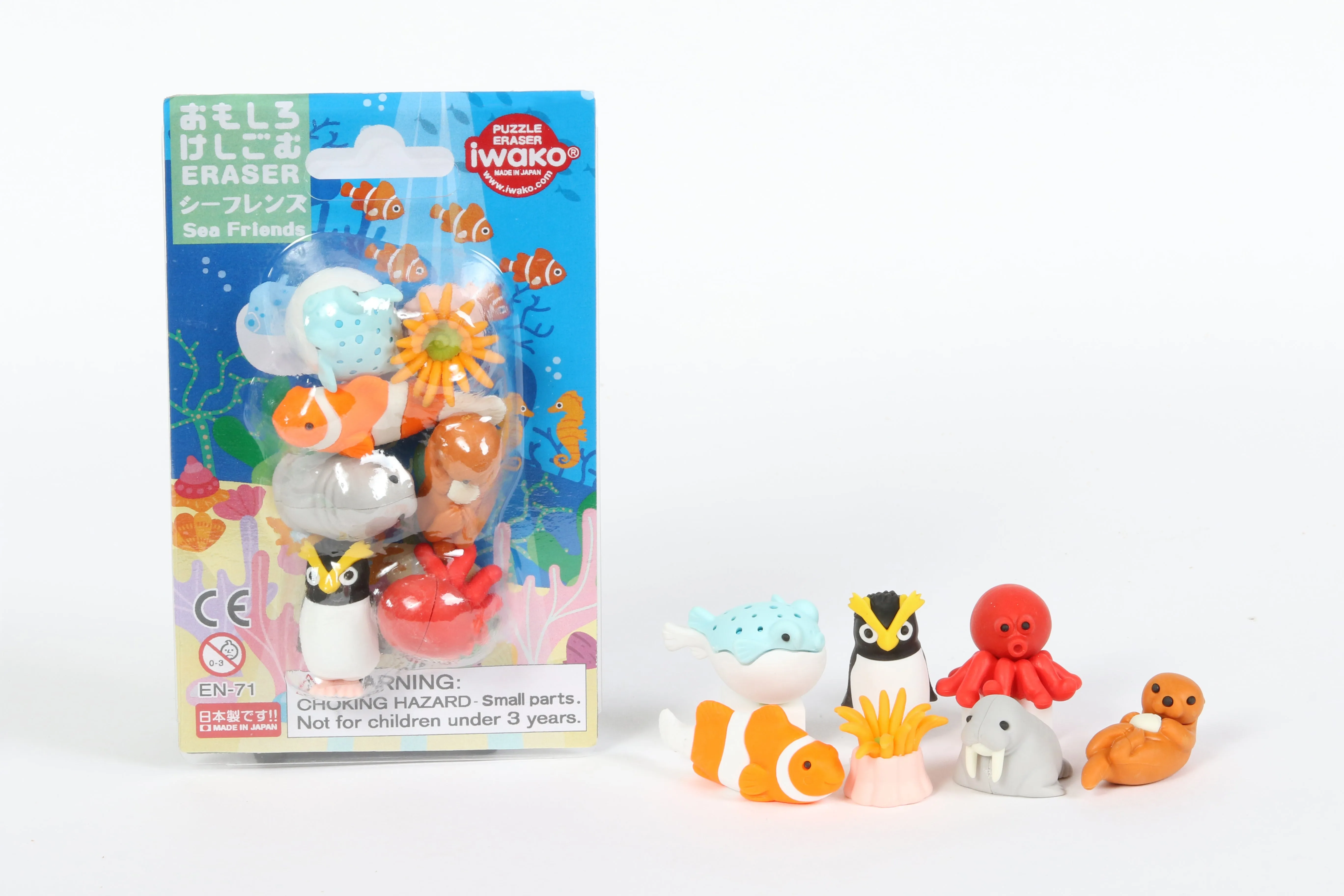 38313 SEA FRIENDS ERASER CARD-10 CARDS