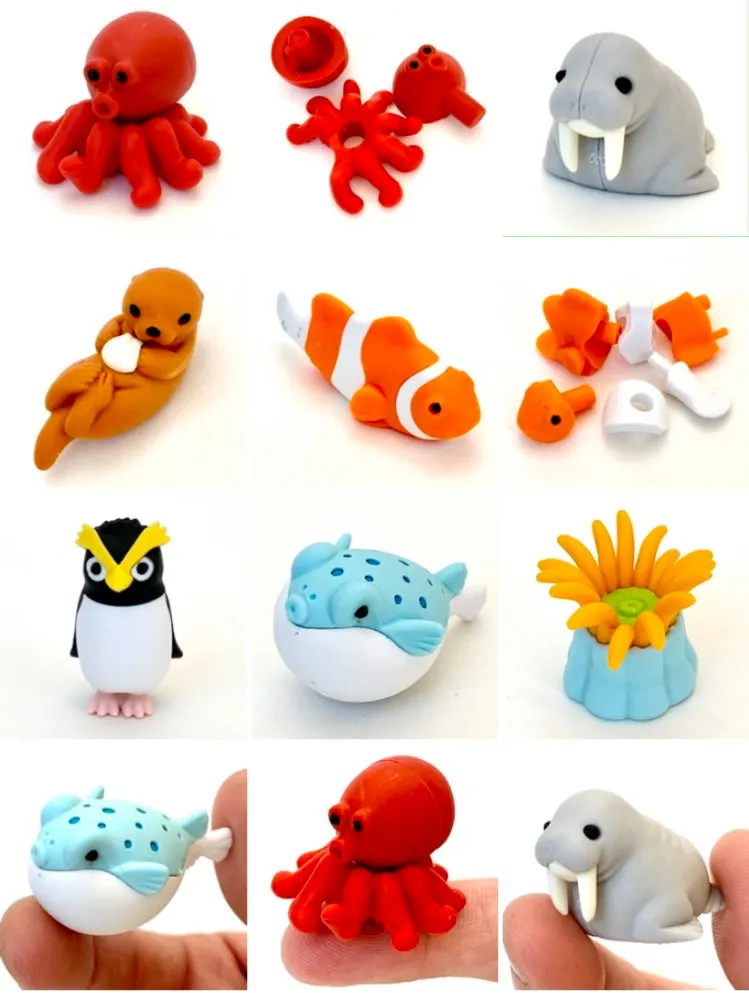 38313 SEA FRIENDS ERASER CARD-10 CARDS