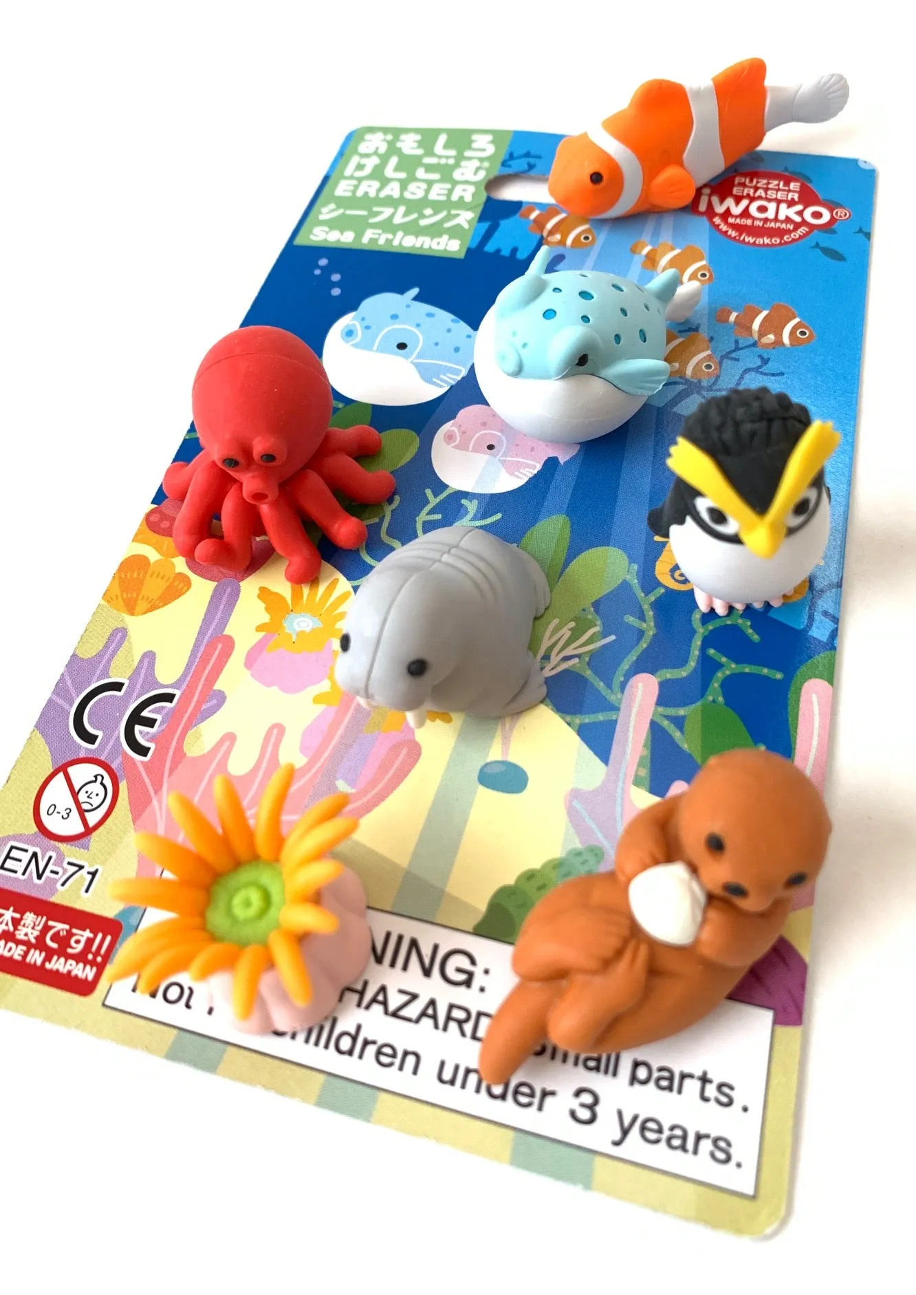38313 SEA FRIENDS ERASER CARD-10 CARDS