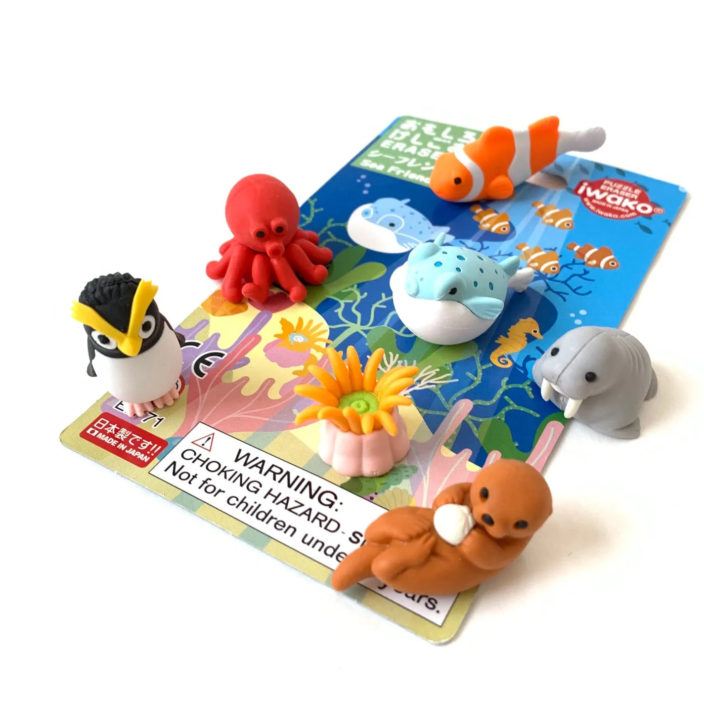 38313 SEA FRIENDS ERASER CARD-10 CARDS