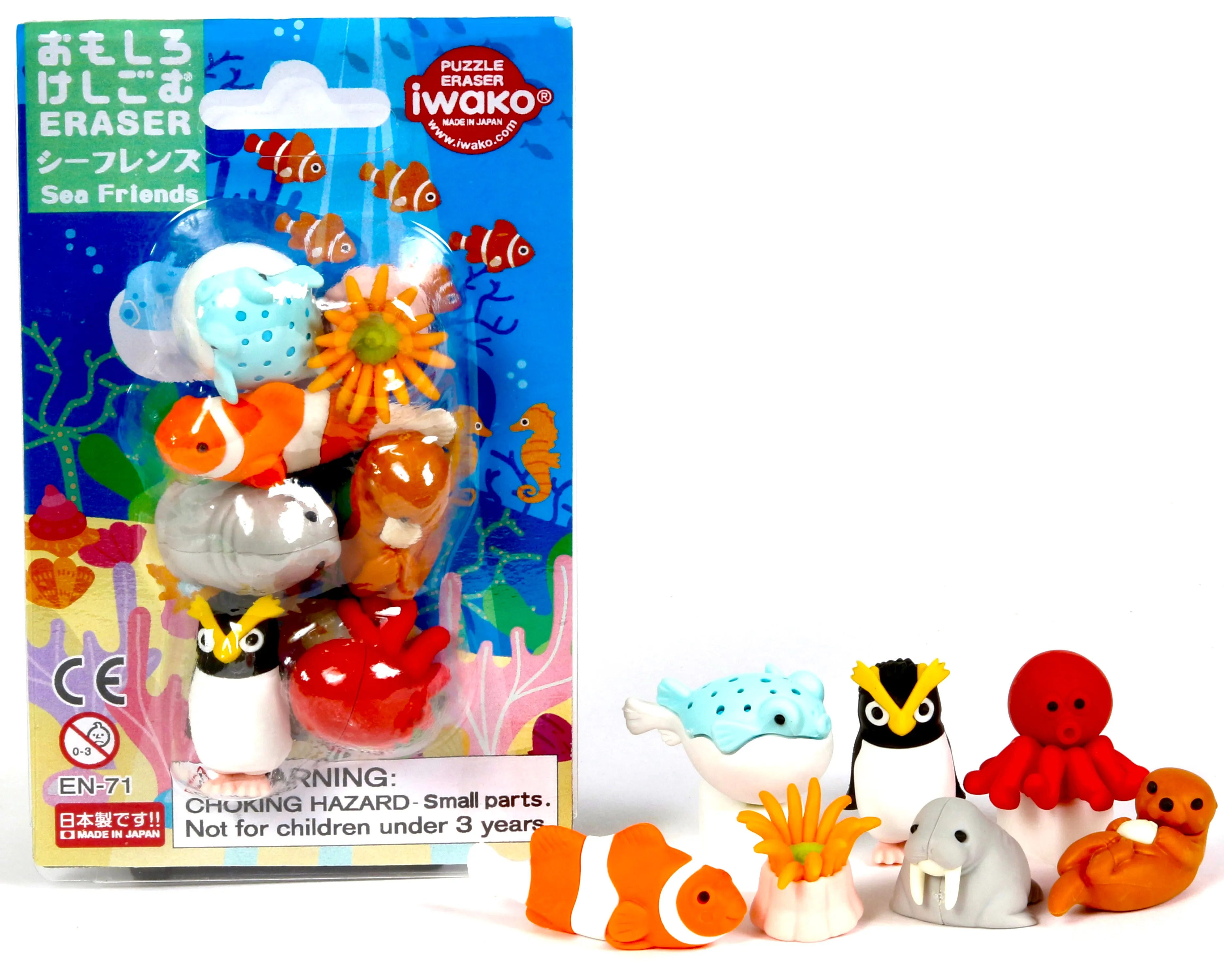 38313 SEA FRIENDS ERASER CARD-10 CARDS