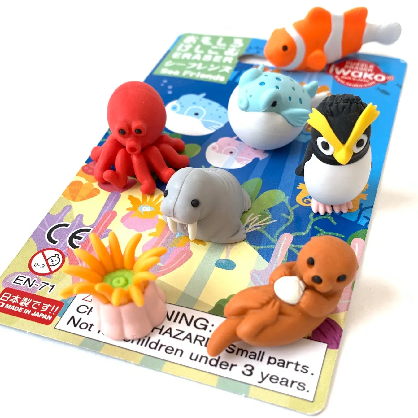 38313 SEA FRIENDS ERASER CARD-10 CARDS