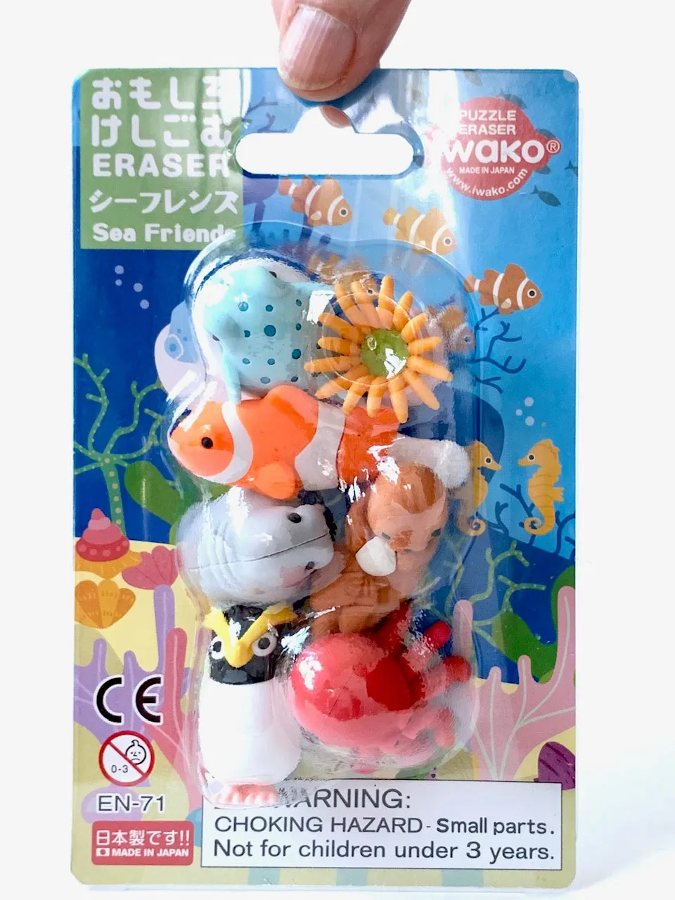 38313 SEA FRIENDS ERASER CARD-10 CARDS