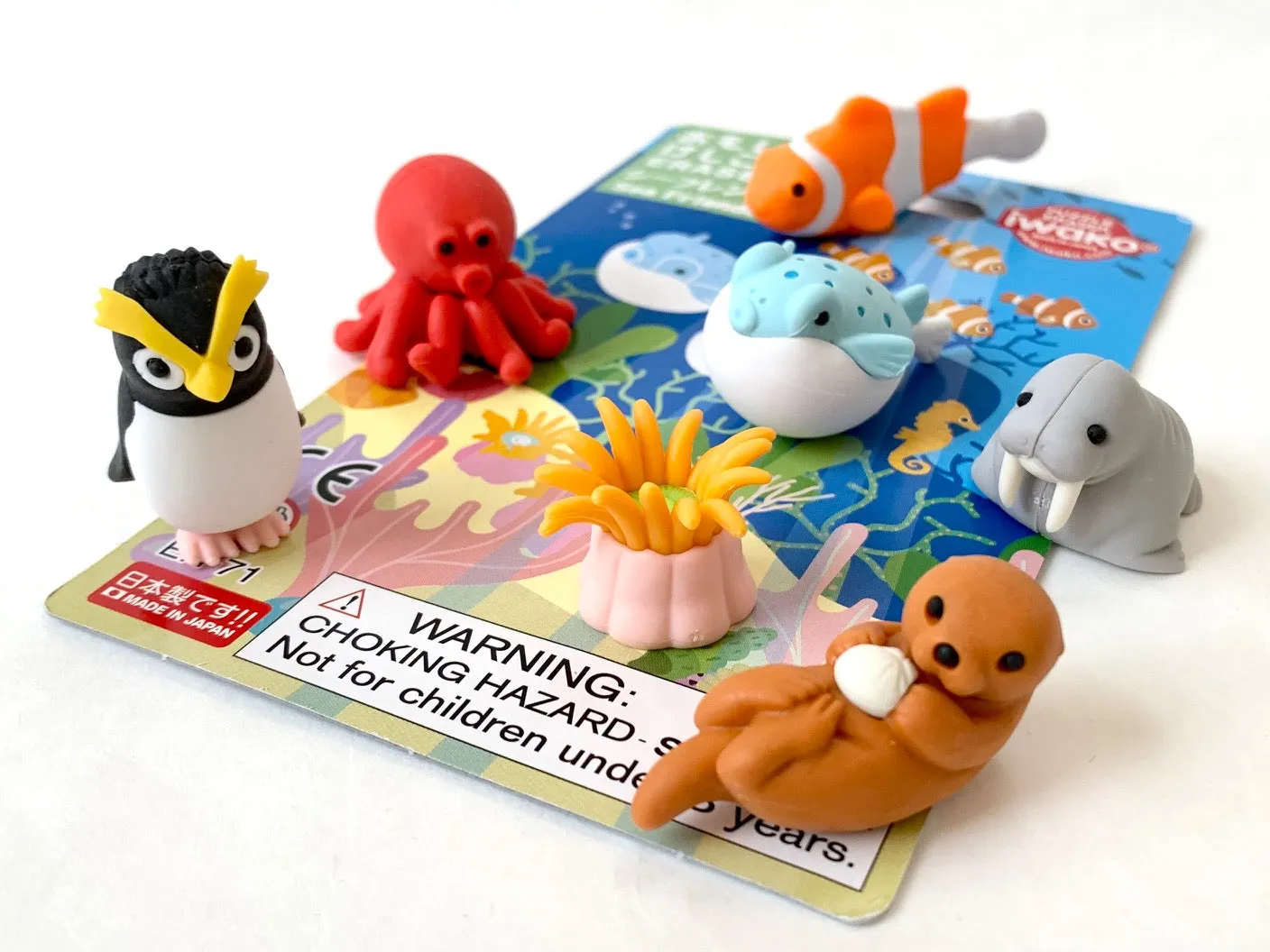 38313 SEA FRIENDS ERASER CARD-10 CARDS