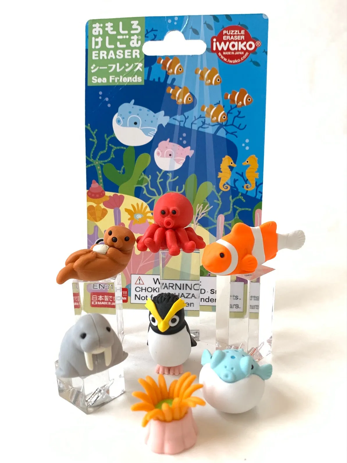 38313 SEA FRIENDS ERASER CARD-10 CARDS