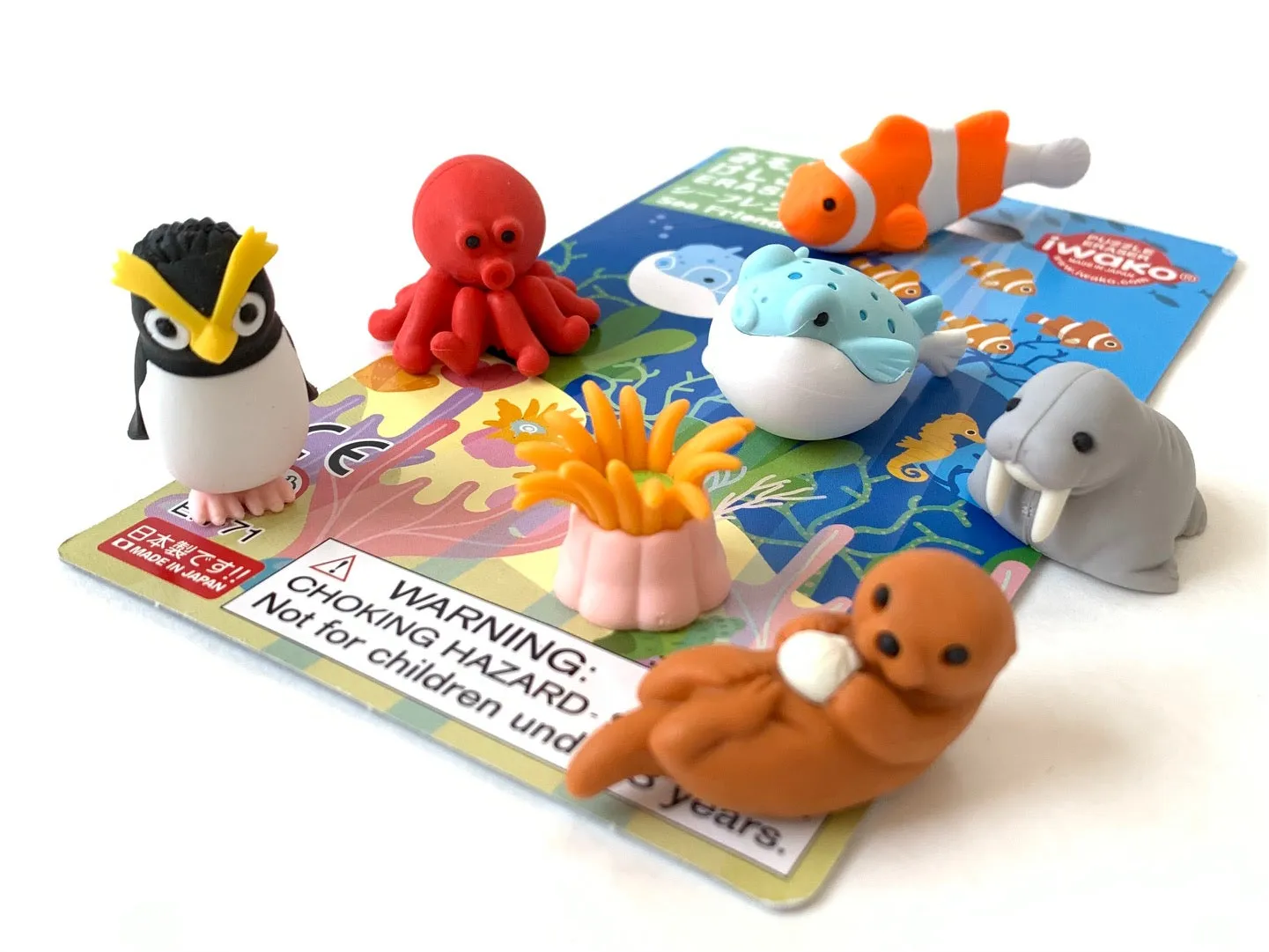 38313 SEA FRIENDS ERASER CARD-10 CARDS