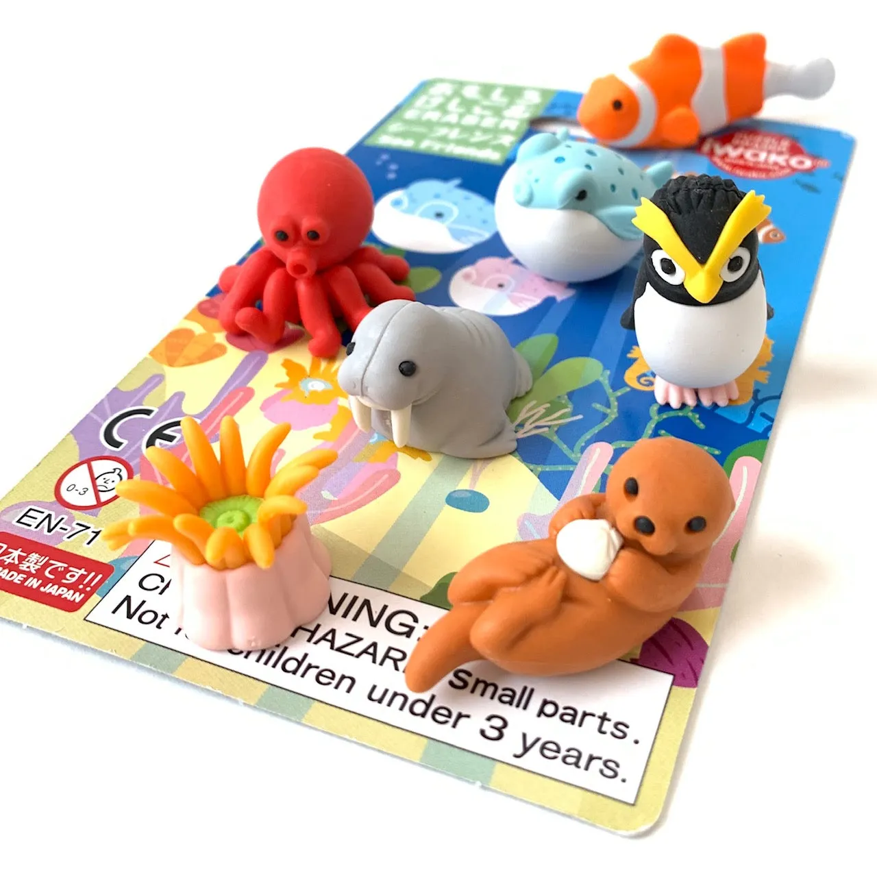 38313 SEA FRIENDS ERASER CARD-10 CARDS