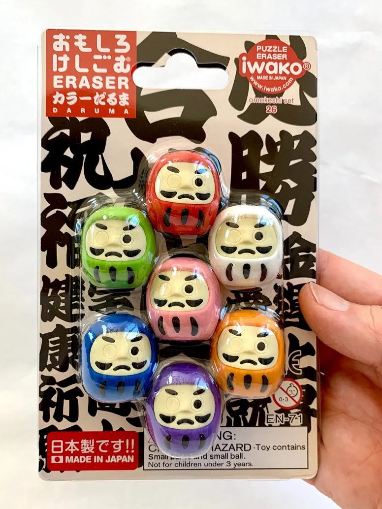 383191 IWAKO DARUMA ERASER CARD-SINGLE