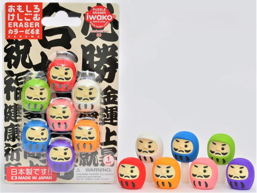 383191 IWAKO DARUMA ERASER CARD-SINGLE