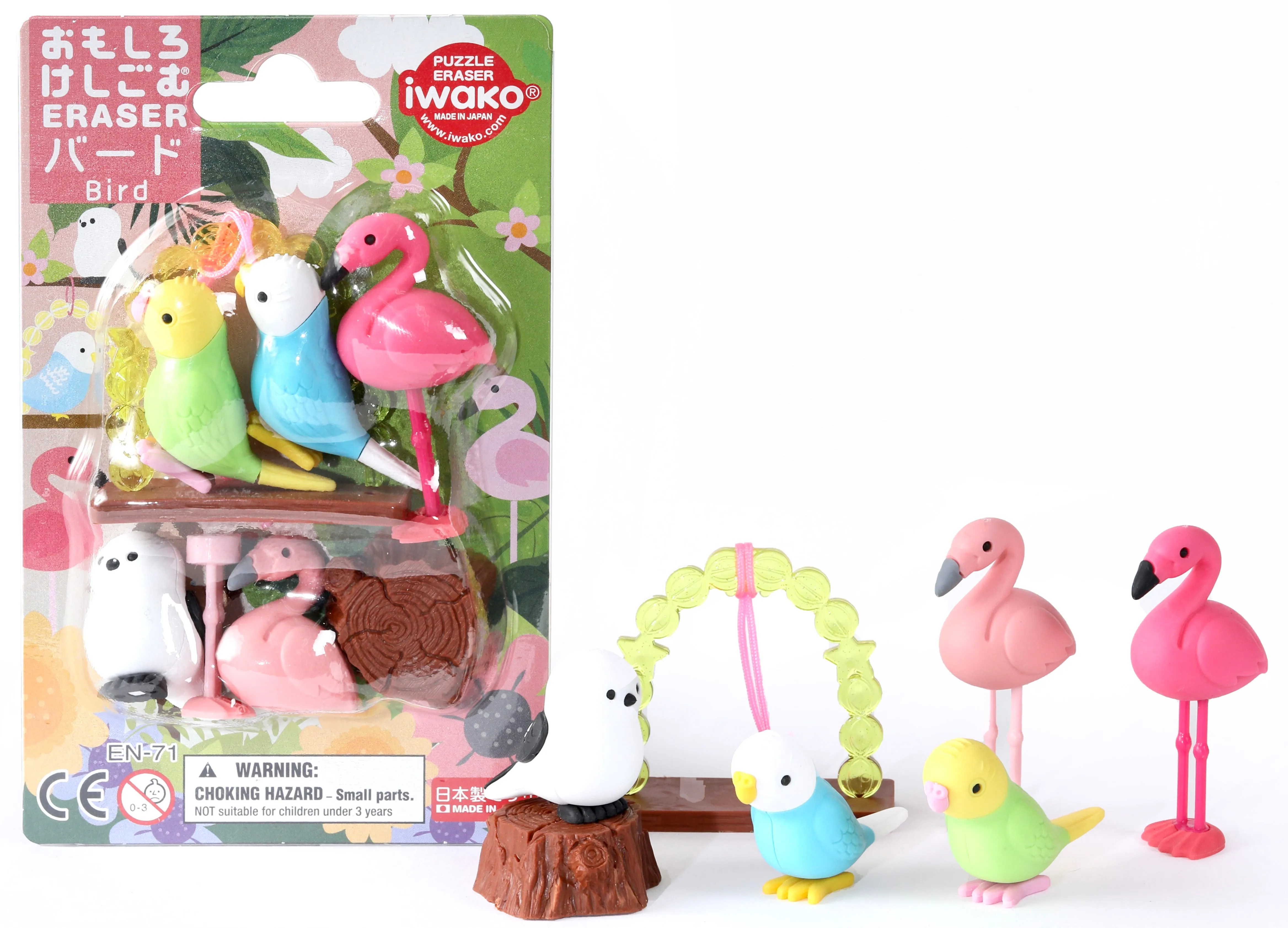 38337 BIRDS ERASER CARD-10 CARDS