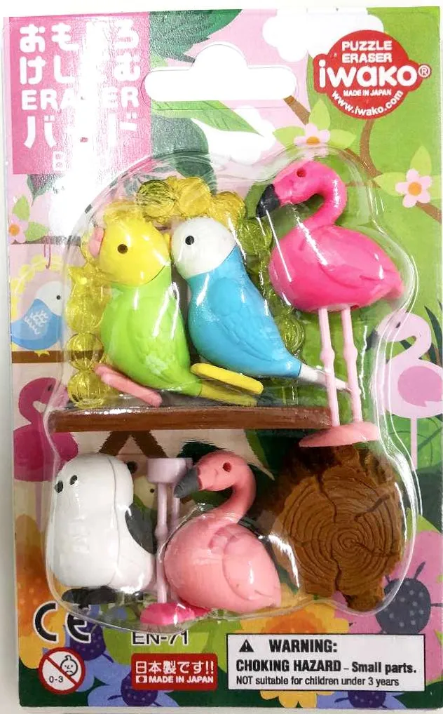 38337 BIRDS ERASER CARD-10 CARDS